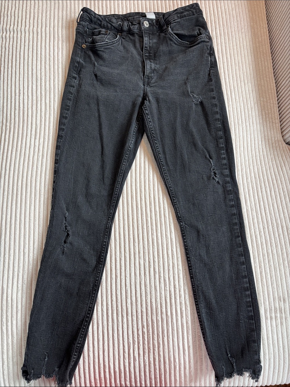 Dark Grey Skinny Distressed Women's Jeans